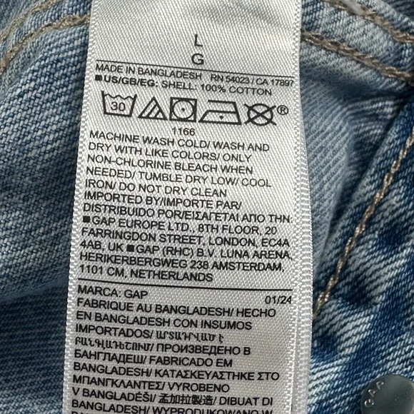 GAP Puff Sleeve Icon Denim Jean Jacket Indigo Blue - Picture 10 of 15